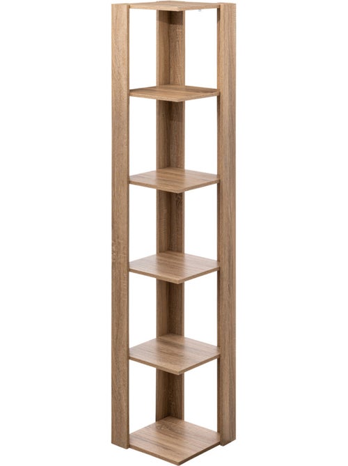 Étagère colonne d'angle effet chêne naturel - Kiabi