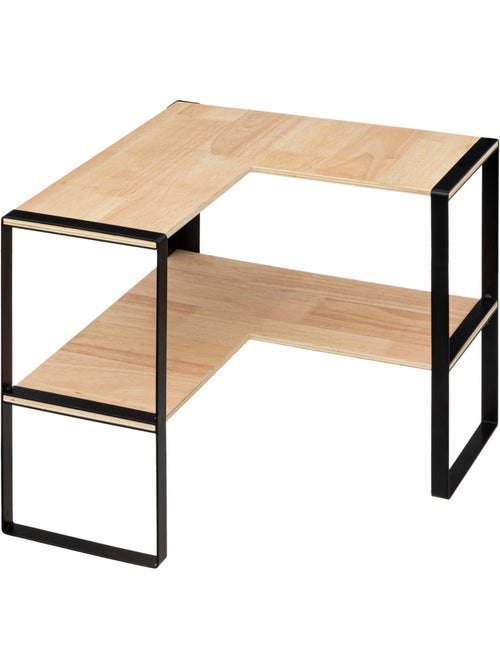 Étagère d'angle 2 niveaux blackwood - Kiabi