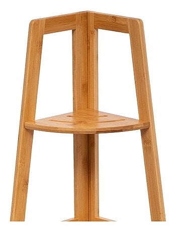 Etagère d'angle 3 niveaux bambou