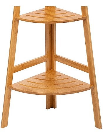 Etagère d'angle 3 niveaux bambou
