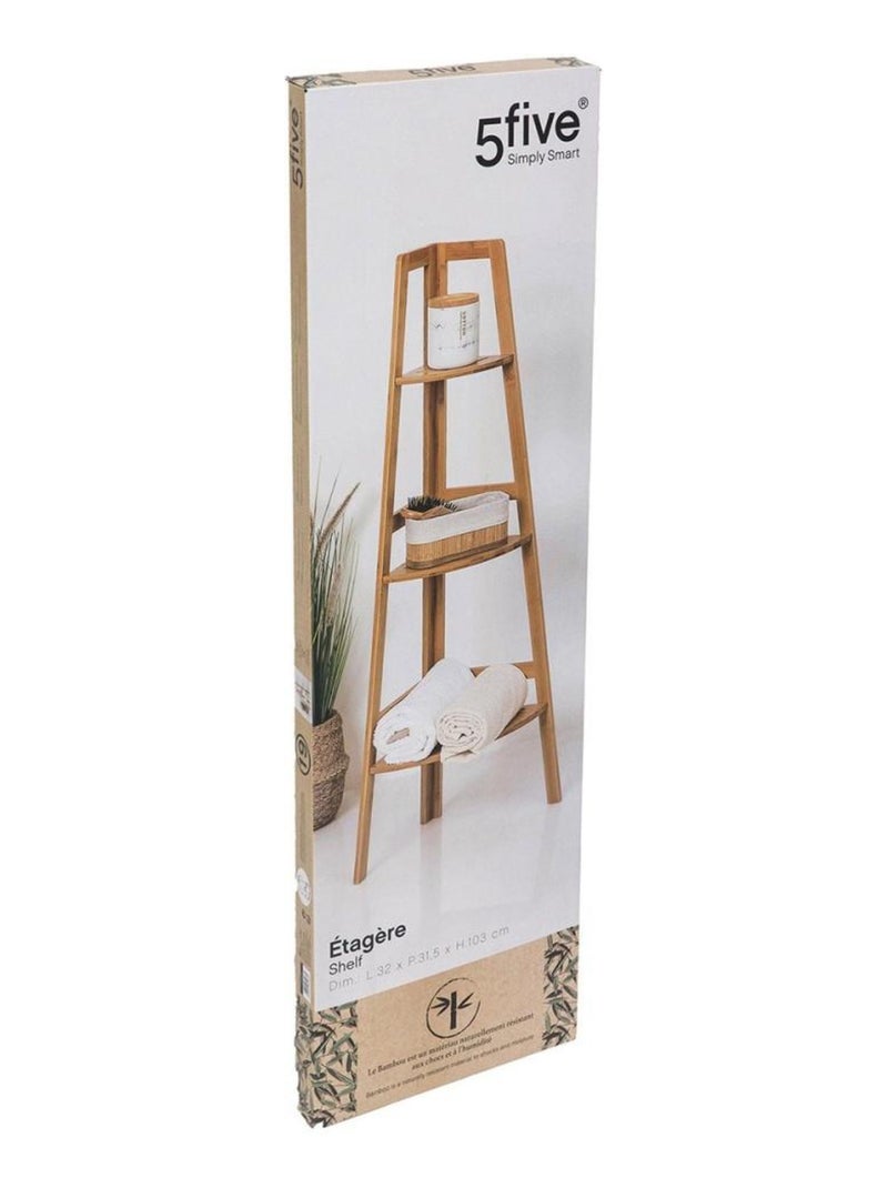 Etagère d'angle 3 niveaux bambou Beige - Kiabi