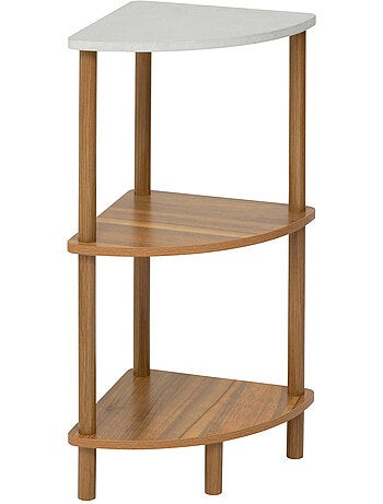 Étagère d'angle 3 niveaux effet marbre COME