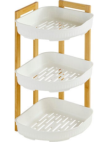 Étagère d'angle 3 niveaux en bambou NATURÉO