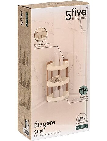 Étagère d'angle 3 niveaux en bambou NATURÉO