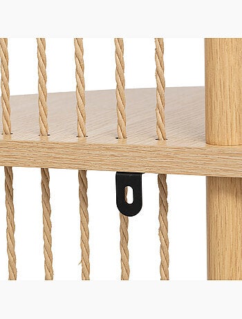 Étagère d'angle 4 niveaux en bois et corde KORD