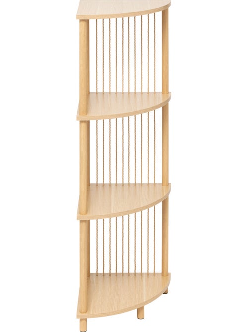 Étagère d'angle 4 niveaux en bois et corde kord - Kiabi