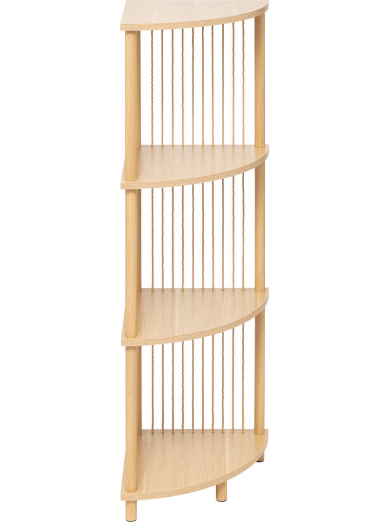 Étagère d'angle 4 niveaux en bois et corde KORD Beige - Kiabi