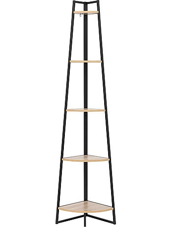 Étagère d'angle 5 niveaux effet bois ALIAJ