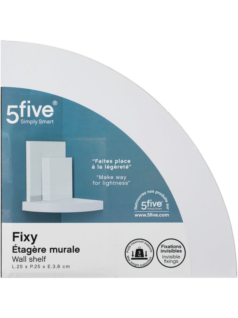 Etagère d'angle à fixation invisible FIXY Blanc - Kiabi
