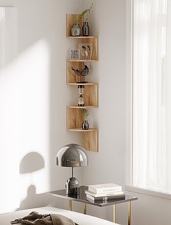 Etagère d'angle design zig zag 5 niveaux
