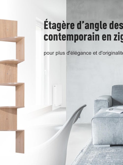 Etagère d'angle design zig zag 5 niveaux - Kiabi