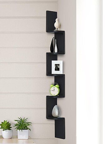 Étagère d'angle zig zag 5 niveaux blanche