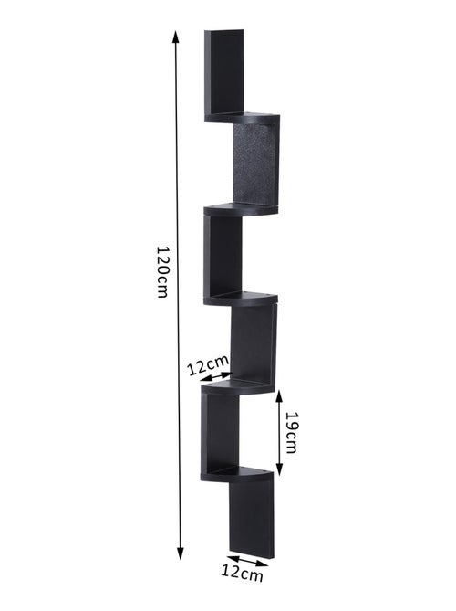 Étagère d'angle design zig zag noire - Kiabi