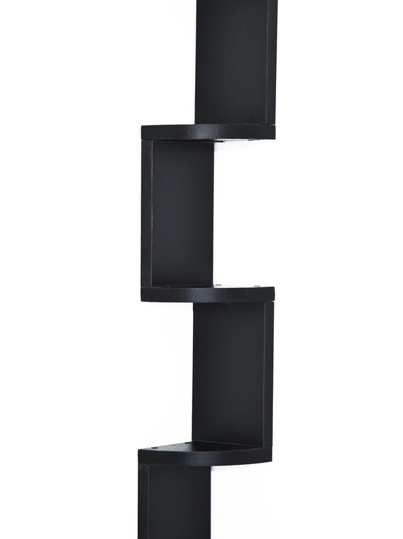 Étagère d'angle design zig zag noire Noir - Kiabi