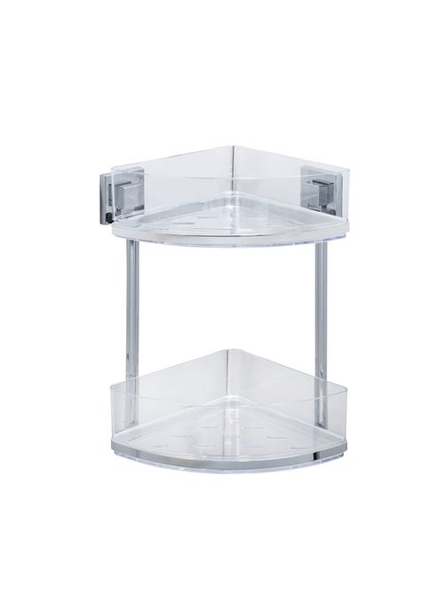 Etagère d'angle en acier inox Quadro 2 niveaux - Kiabi