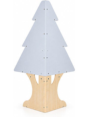 Etagere d'angle enfant arbre bois et gris rangement jouets mamabrum