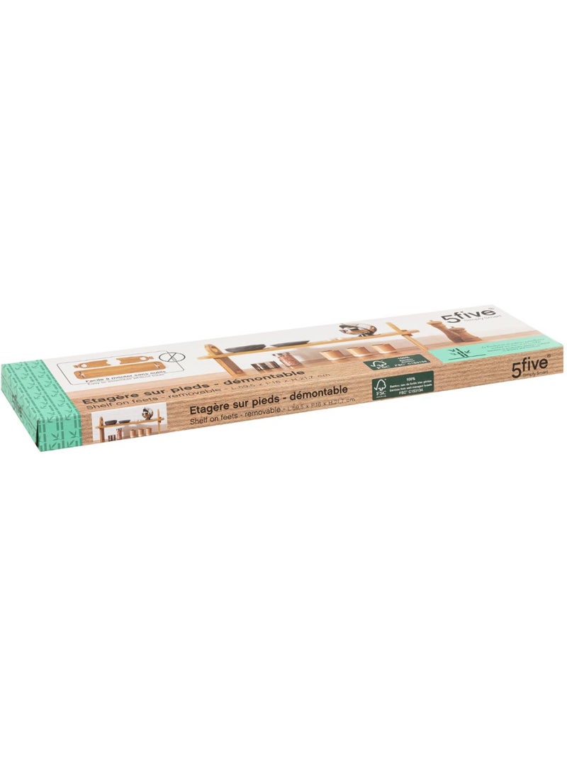 Étagère d'appoint 59x1 sur pieds BAMBOU Beige - Kiabi
