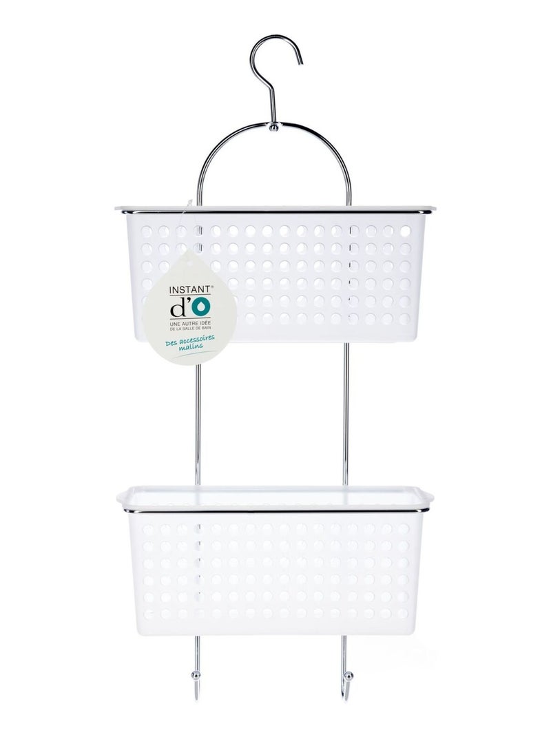 Etagère de douche 2 niveaux avec paniers de rangement EASY BATH Blanc - Kiabi