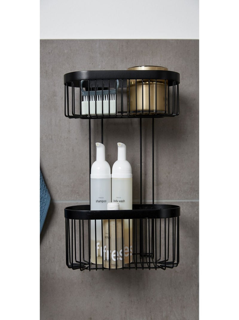 Etagère de douche 2 niveaux en inox CLASSIC Noir - Kiabi