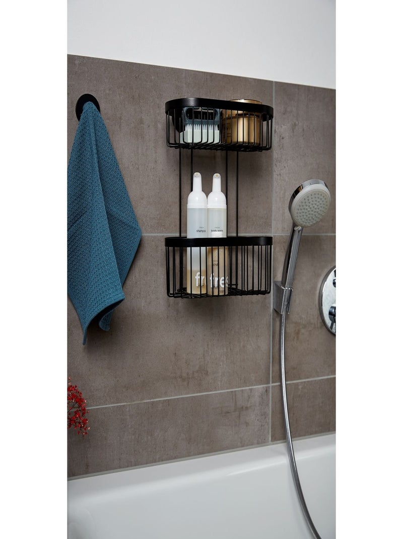 Etagère de douche 2 niveaux en inox CLASSIC Noir - Kiabi