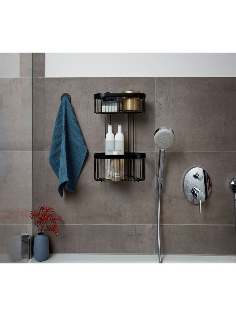 Etagère de douche 2 niveaux en inox CLASSIC Noir - Kiabi