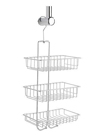 Etagère de douche 3 niveaux et 2 crochets NIVALA