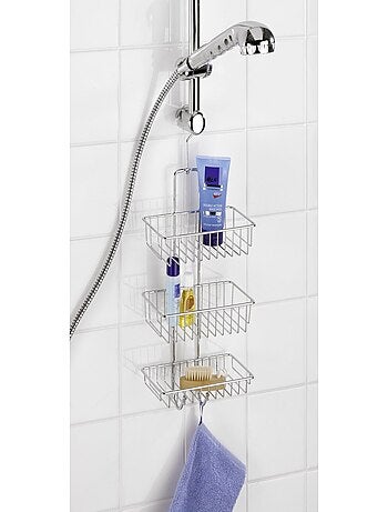 Etagère de douche 3 niveaux et 2 crochets NIVALA