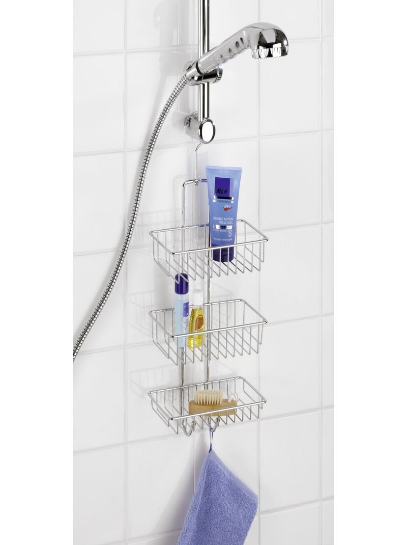 Etagère de douche 3 niveaux et 2 crochets NIVALA Argent - Kiabi
