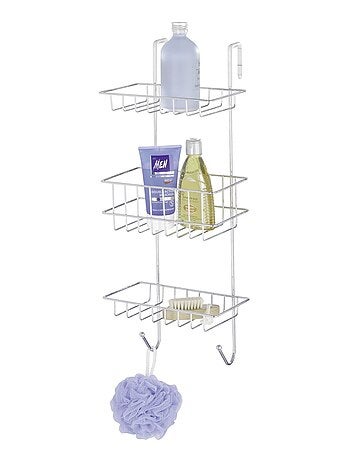 Etagère de douche 3 niveaux et 2 crochets REVIGO