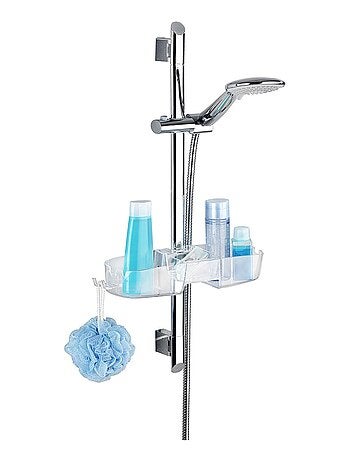 Etagère de douche 3 paniers et 2 crochets sans perçage à fixer sur barre