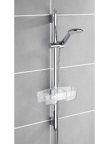 Etagère de douche 3 paniers et 2 crochets sans perçage à fixer sur barre