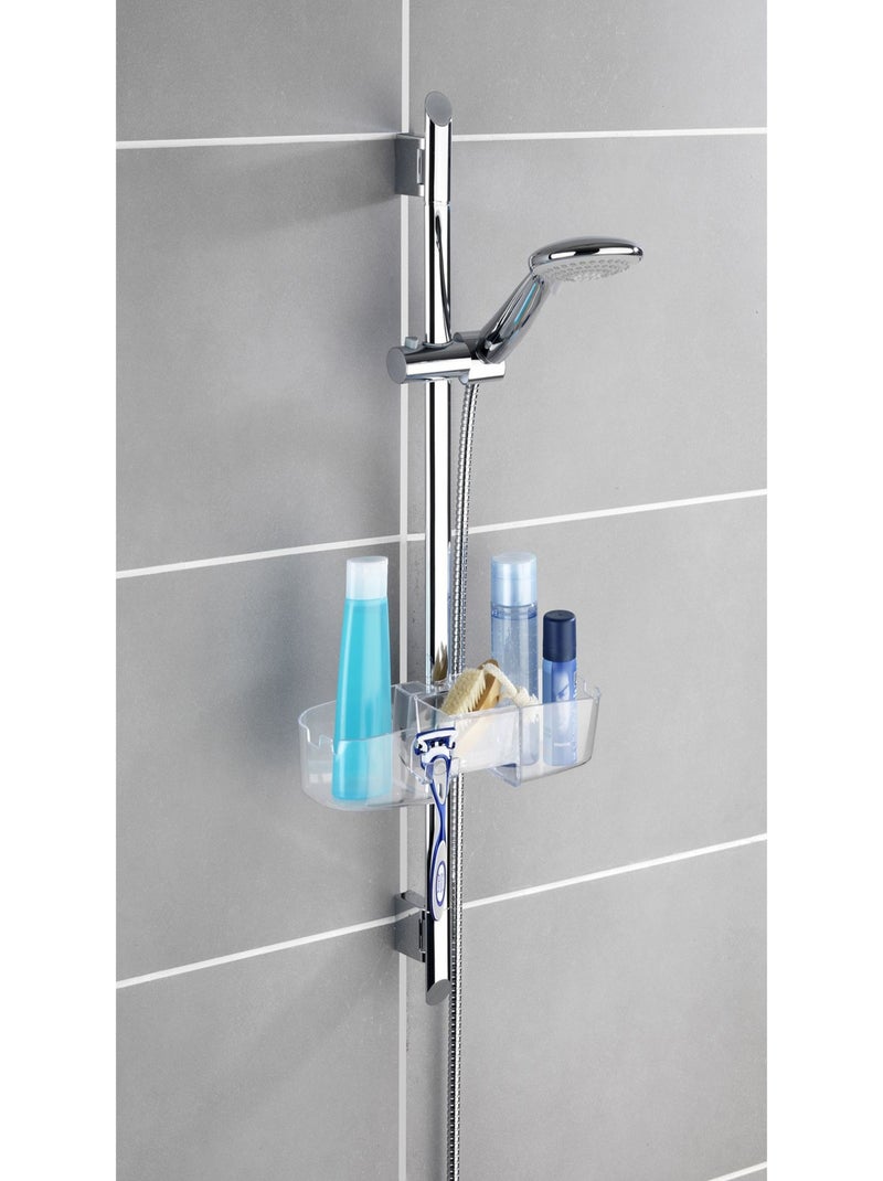 Etagère de douche 3 paniers et 2 crochets sans perçage à fixer sur barre Transparent - Kiabi