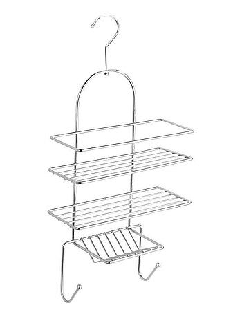 Etagère de douche 3 tablettes et 2 crochets