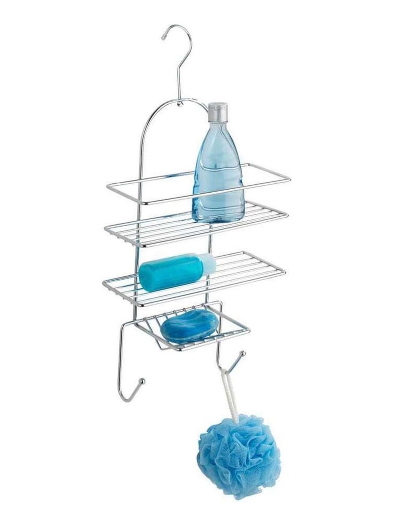 Etagère de douche 3 tablettes et 2 crochets Argent - Kiabi