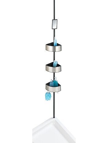 Etagère de douche extensible 3 niveaux avec miroir PREMIUM BIG