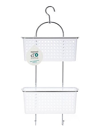 Etagère de douche ou baige en métal - 2 Paniers - 30 x 54 cm
