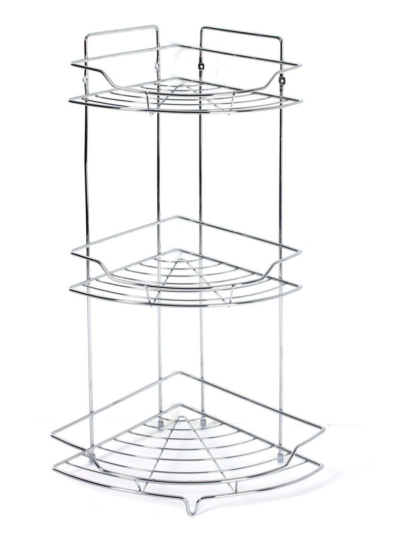 Etagère de douche ou baige en métal - 3 Niveaux - 25 x 56 cm Argent - Kiabi