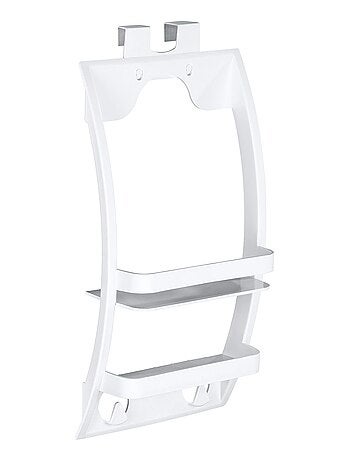Etagère de douche suspendue 2 niveaux et 2 crochets