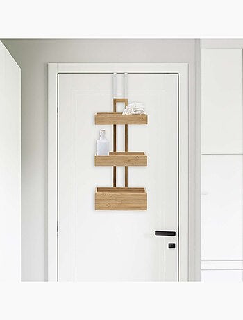 Etagère de porte 3 niveaux en bambou - Marron