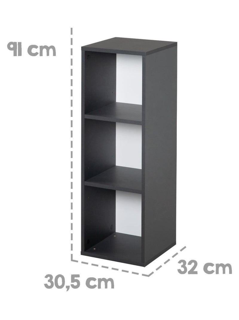 Étagère de rangement 3 cases pour chambre enfant - ROBA gris anthracite - Kiabi