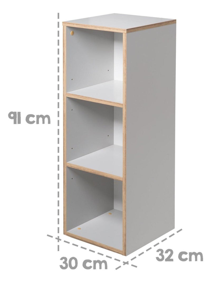 Étagère de rangement 3 cases pour chambre enfant 'Caro' ROBA Gris clair - Kiabi