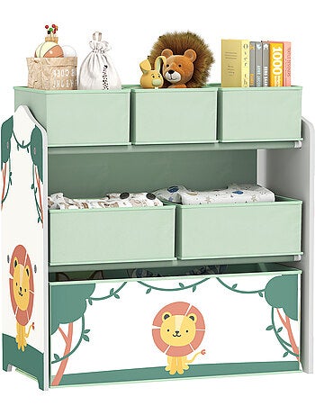 Étagère de rangement enfant design lion - 6 tiroirs