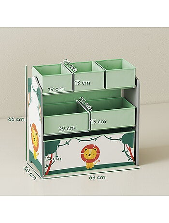 Étagère de rangement enfant design lion - 6 tiroirs
