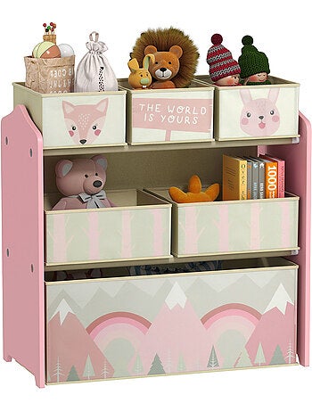 Étagère de rangement enfant design mountain adventure - 6 tiroirs