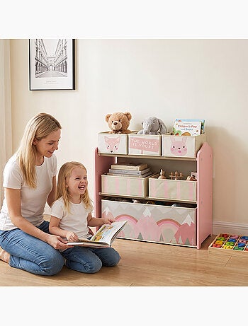 Étagère de rangement enfant design mountain adventure - 6 tiroirs