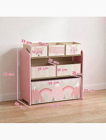 Étagère de rangement enfant design mountain adventure - 6 tiroirs