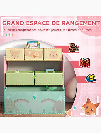 Étagère de rangement enfant design mountain adventure - 6 tiroirs