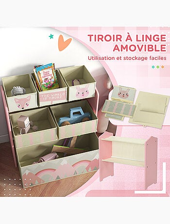 Étagère de rangement enfant design mountain adventure - 6 tiroirs
