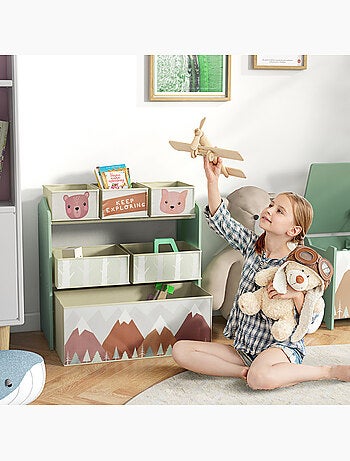 Étagère de rangement enfant design mountain adventure - 6 tiroirs