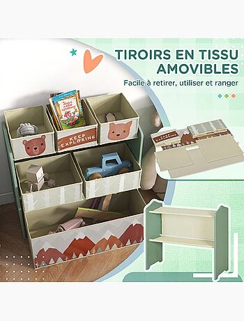 Étagère de rangement enfant design mountain adventure - 6 tiroirs
